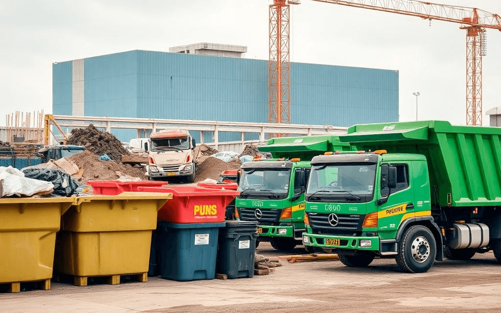Tipaload branded skip bin for construction waste removal