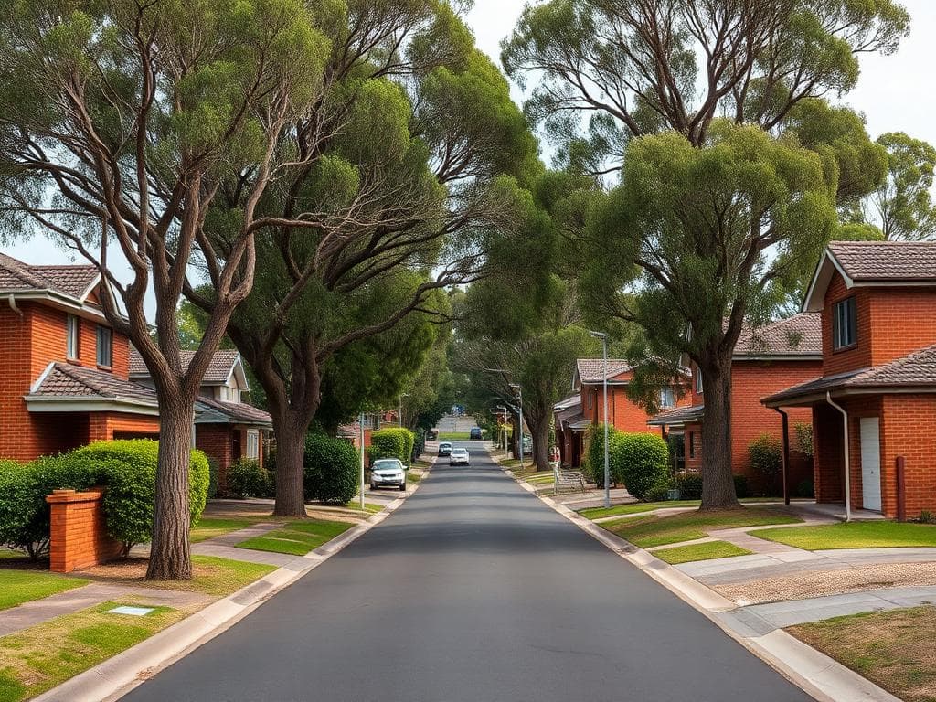 Residential street in Doonside showing established family homes
