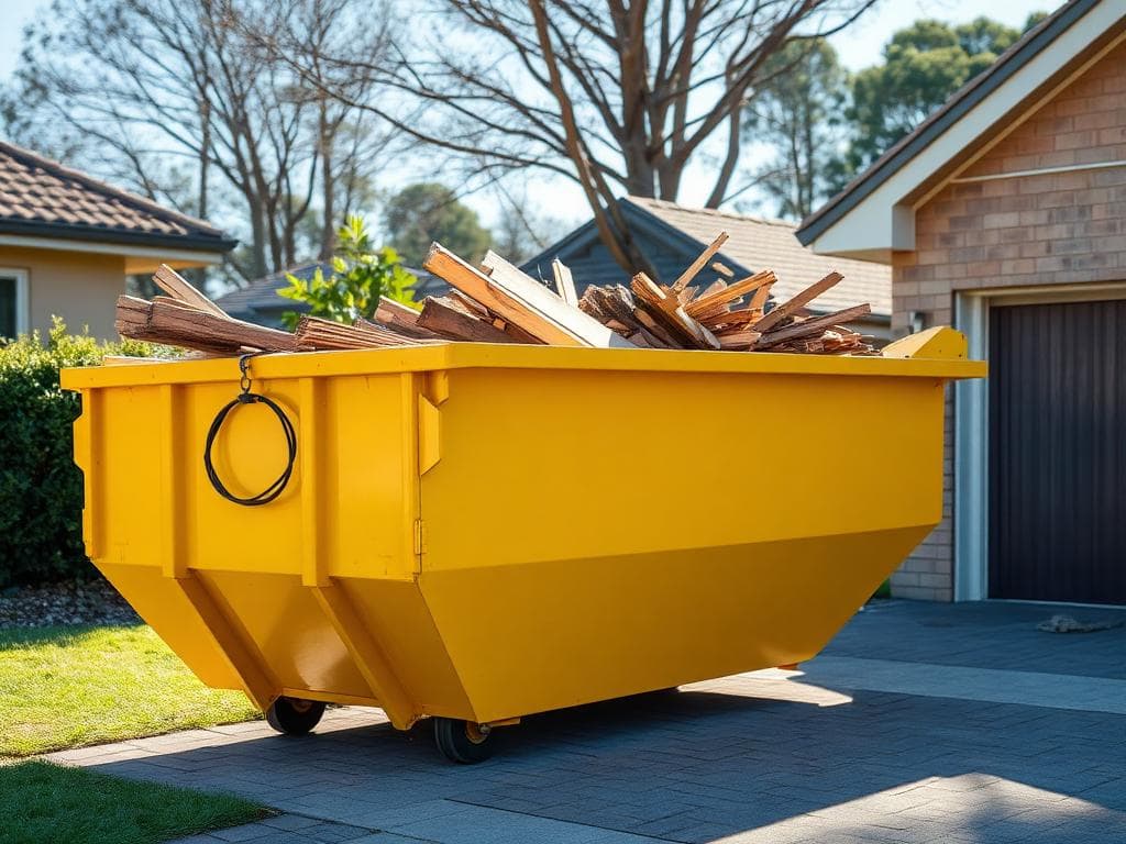 Skip bin on a residential site in Doonside