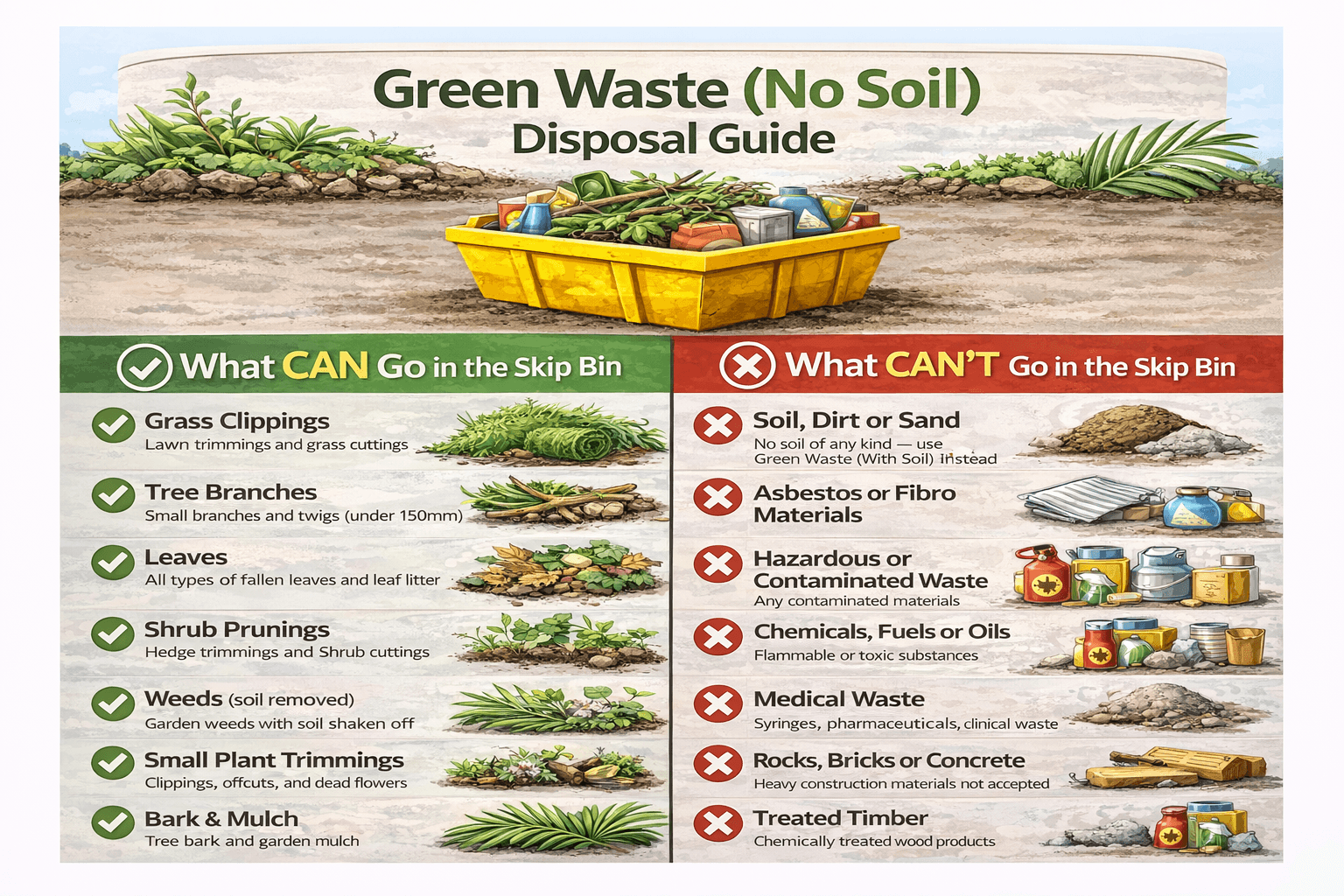Green waste without soil illustration