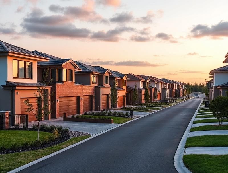 Modern residential street in Dean Park showing established housing