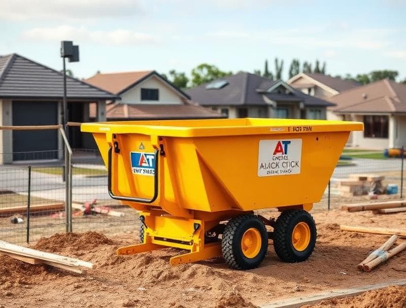 Skip bin on a construction site in Dean Park